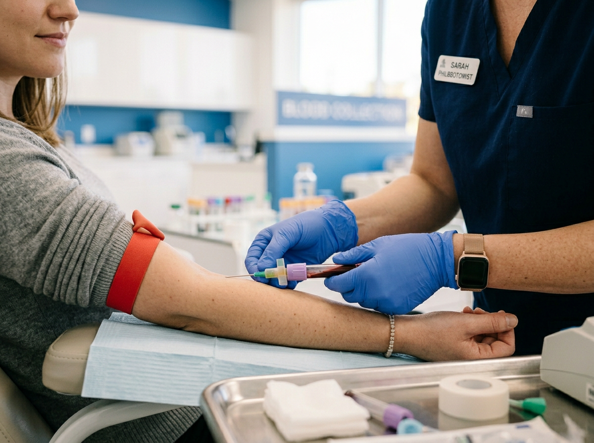 Professional blood draw at Amadeo Labs