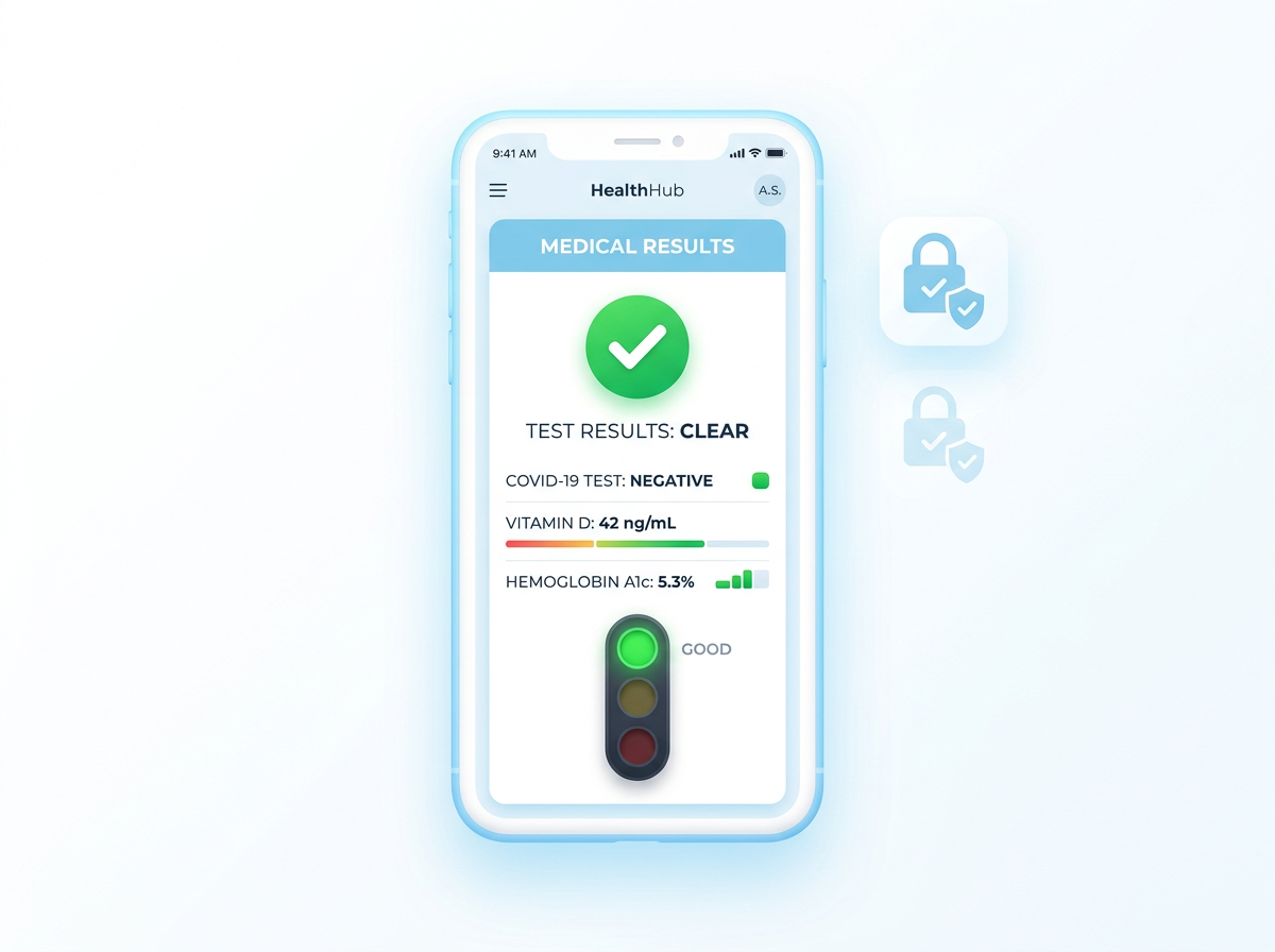 Viewing blood test results on patient portal